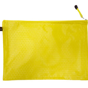 Папка с цип В4, промазан плат, жълта