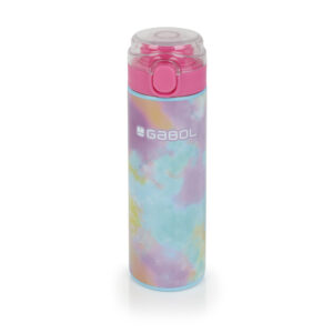 Бутилка за вода стоманена Mystic - 600 мл. Светло синя с принт