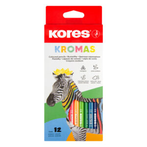 Цветни моливи Kores Kromas 12цв. дълги