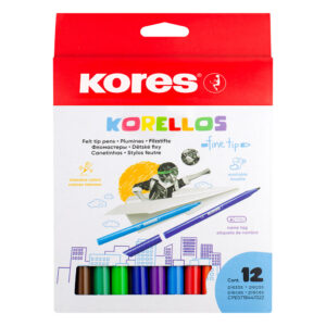 Флумастери Kores Korellos Fine 12 цвята