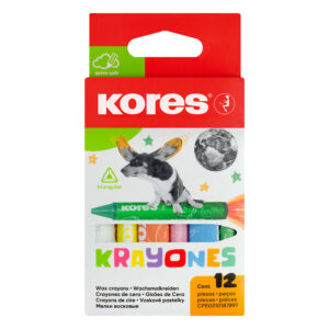 Восъчни пастели Kores 10мм 12цв триъгълн