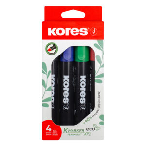 Перм. маркер Kores Eco XP1 объл 4 цвята