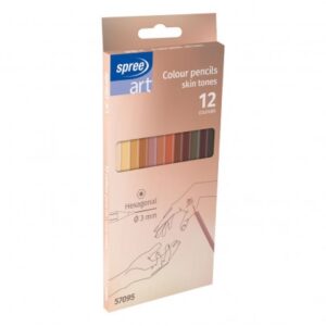 Моливи 12 цв. Skin, шестоъгълни, Ø 3 мм графит