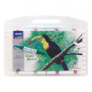 Маркери акрилни двувърхи Spree 60цв+2кунтура