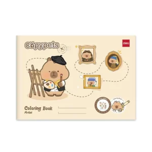 Книжка за оцветяване Deli Capypets + стикери, 12 л.