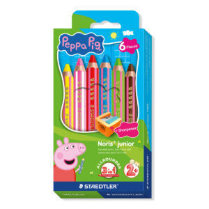 Цветни моливи Staedtler NJ Peppa Pig 140, 3в1, 6 цвята