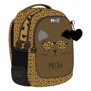Раница с 3 ципа Meow, 43/32/18см.
