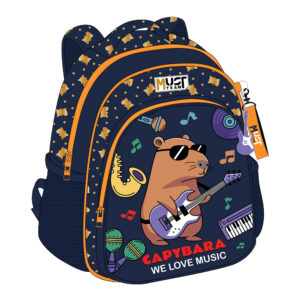Раница детска с 2 ципа Capybara, 31/27/10см.