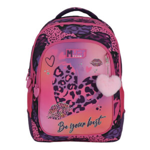 Раница с 3 ципа Heart Print, 43/32/18см