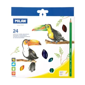 Цветни моливи Milan Toucan 24 цвята шестоъгълни